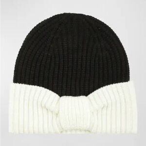 Kate Spade Bow Cuff Beanie Black/White New no tags